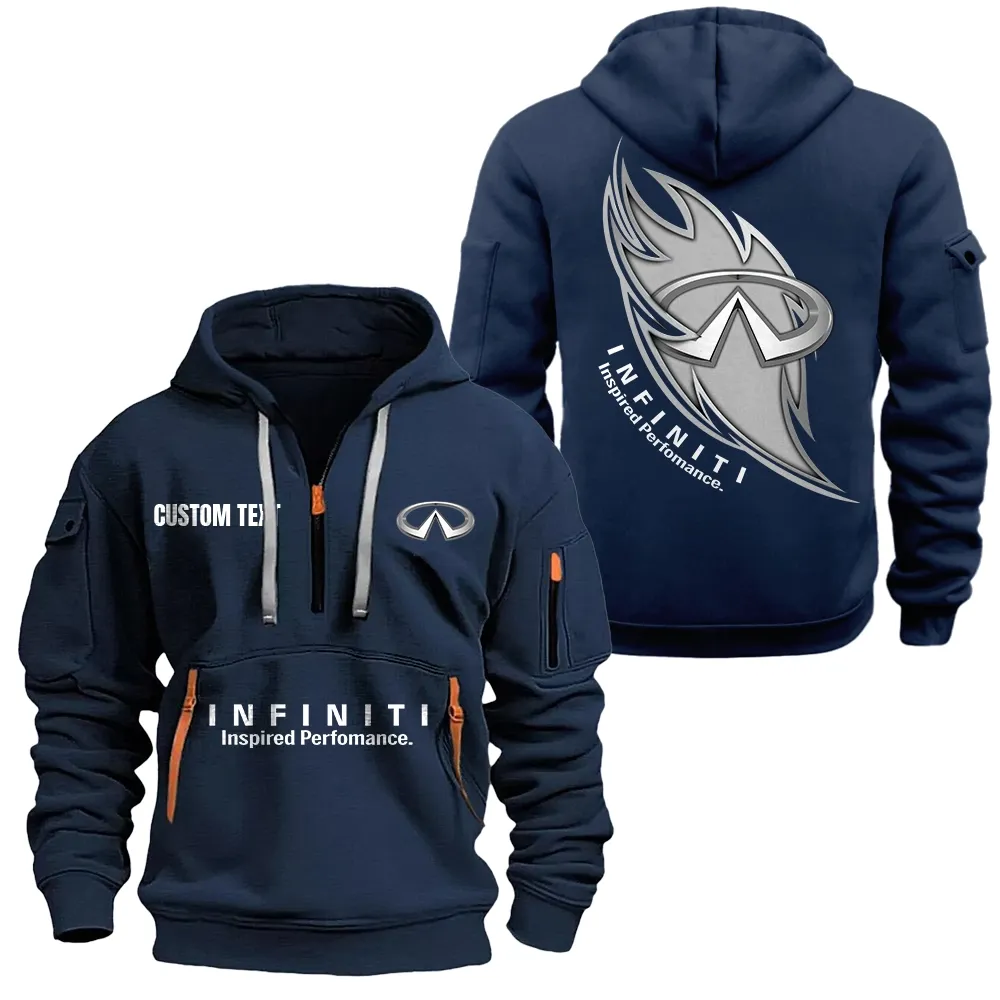 Infiniti Hoodie Half Zipper CAR1701112103, CAR All Over Print Hoodie Half Zipper - Navy