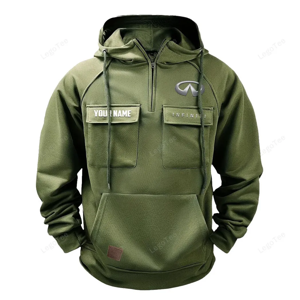 Infiniti Tactical Quarter Zip Hoodie, Gift For Infiniti Lovers, Gift For Him, Husband, Boyfriend - Army Green CAR109021425369-1