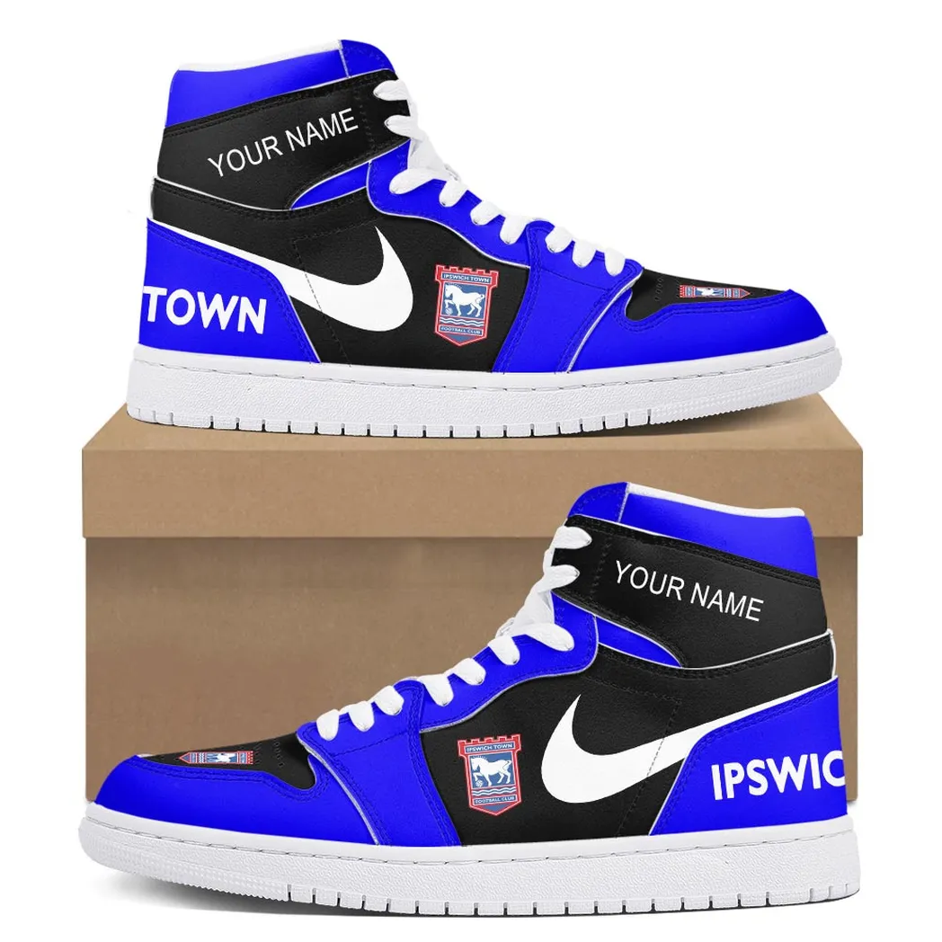 Ipswich Town Air Jordan 1 High Sneakers, Nike Sneakers For Ipswich Town Fans EPL16042525684