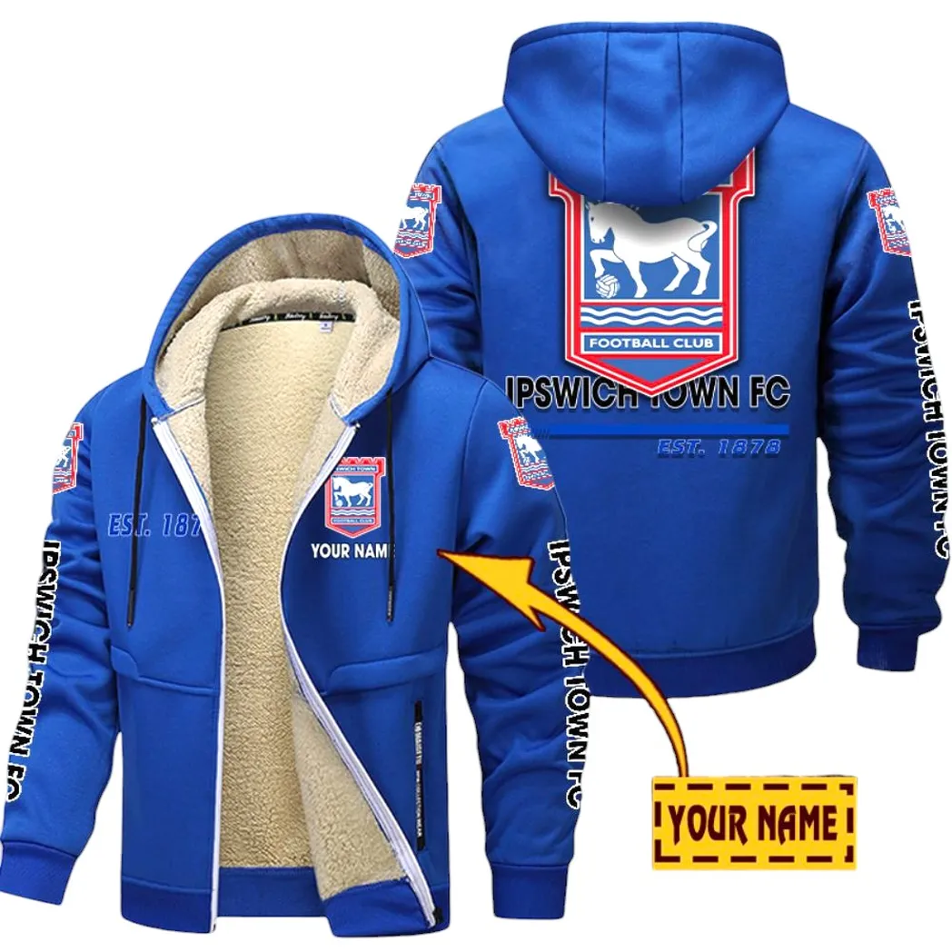 Ipswich Town EPL Lamb Fleece Thick Coat SPO0520012, Gift For Fan Ipswich Town - Blue