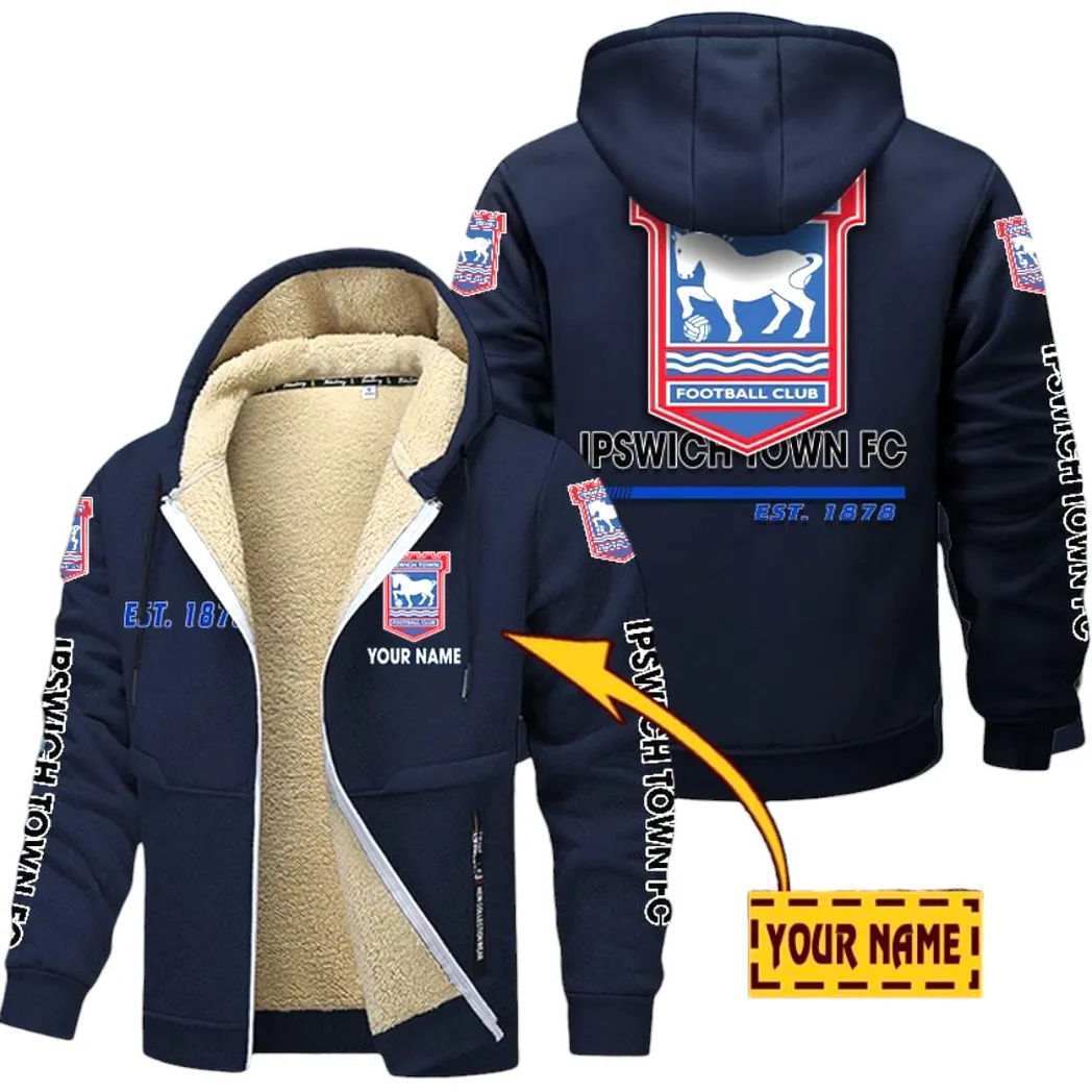 Ipswich Town EPL Lamb Fleece Thick Coat SPO0520012, Gift For Fan Ipswich Town - Navy