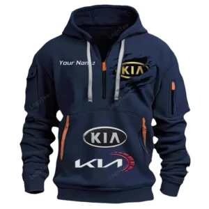 Kia Half Zip Hoodie CAR113021425831, Best Gift for Him, Husband, Boyfriend - Navy