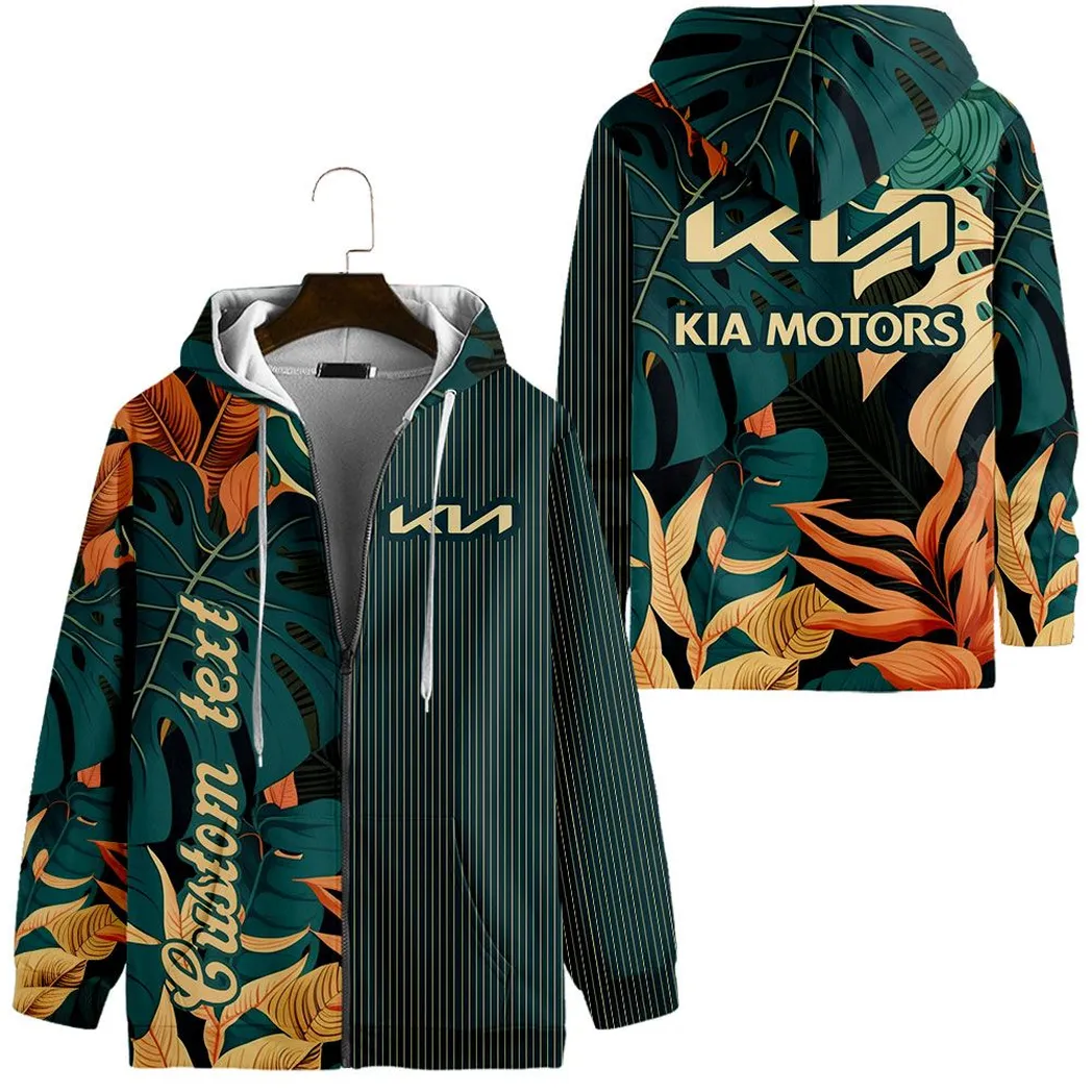Kia Vintage Zip Hoodie Custom All Over Print CAR434041725281