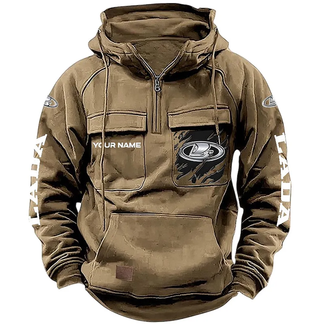 Lada Hoodie Tactical Quarter Zip, Gift For Lada Lovers CAR164022425187 - Khaki