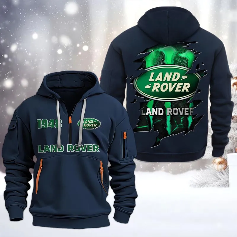 Land Rover Half Zip Hoodie, All Over Print Half Zip Hoodies For Men CAR198032776 - Navy
