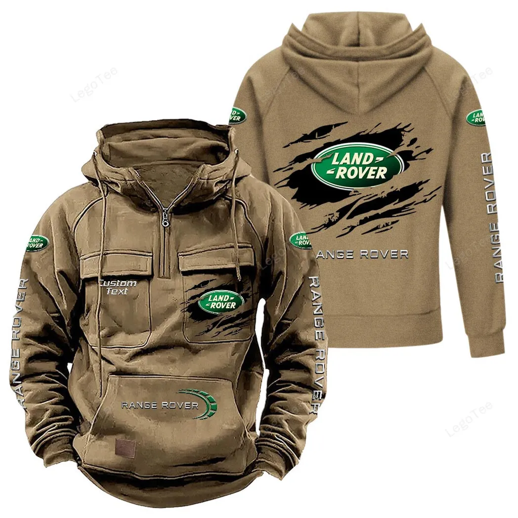Land Rover Tactical Quarter Zip Hoodie, Gift For Land Rover Lovers, Gift For Him, Husband, Boyfriend - Khaki CAR122021425078-4