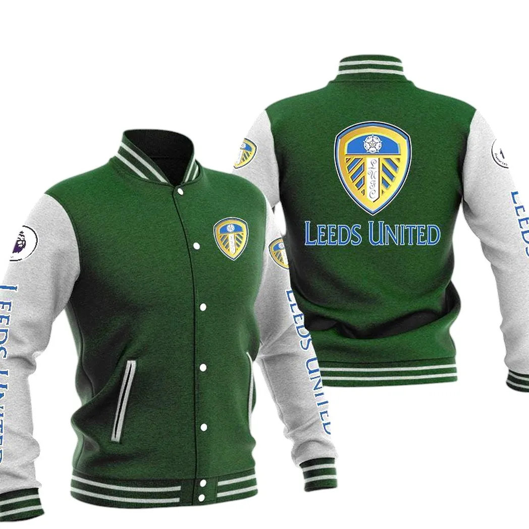 Leeds United EPL Baseball Jacket SPO1320011, Gift For Fan Leeds United - Green