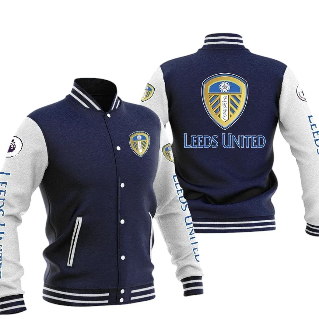 Leeds United EPL Baseball Jacket SPO1320011, Gift For Fan Leeds United - Navy