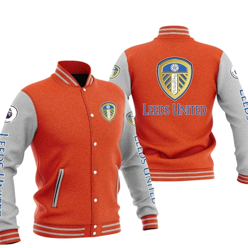 Leeds United EPL Baseball Jacket SPO1320011, Gift For Fan Leeds United - Orange