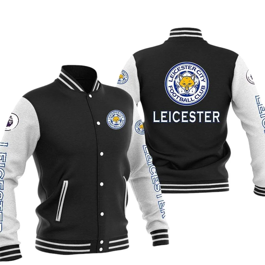 Leicester City EPL Baseball Jacket SPO1320015, Gift For Fan Leicester City - Black