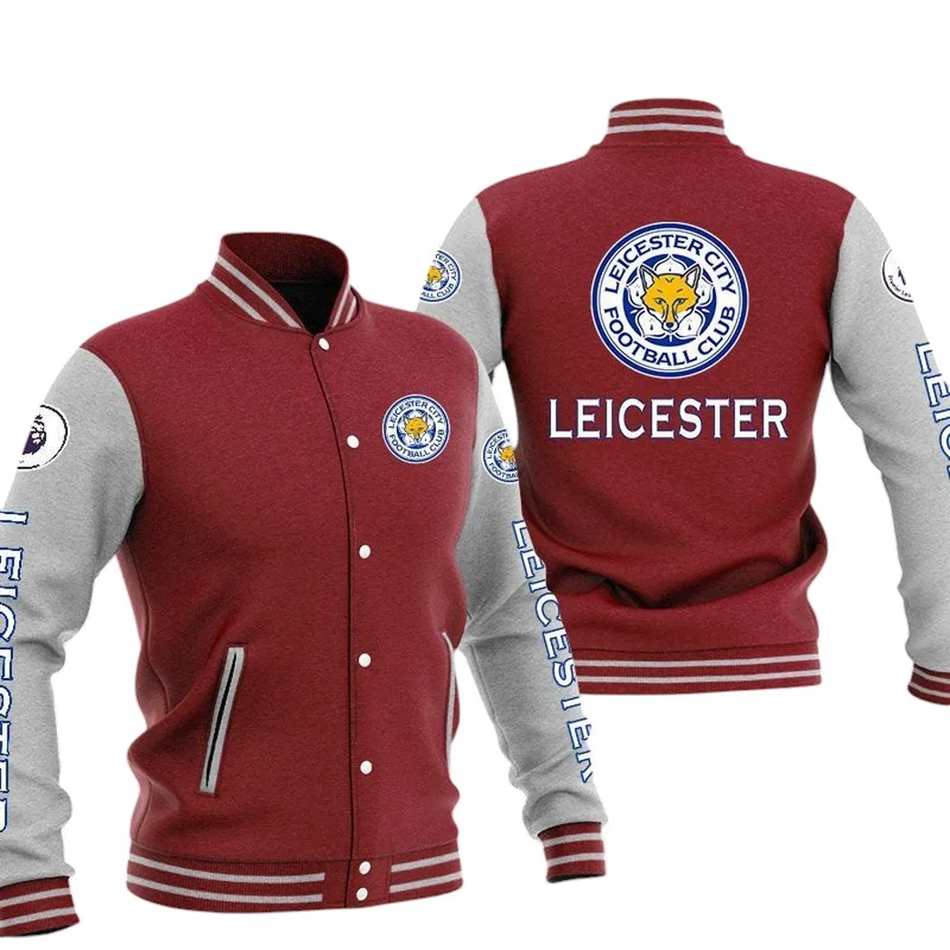 Leicester City EPL Baseball Jacket SPO1320015, Gift For Fan Leicester City - Burgundy
