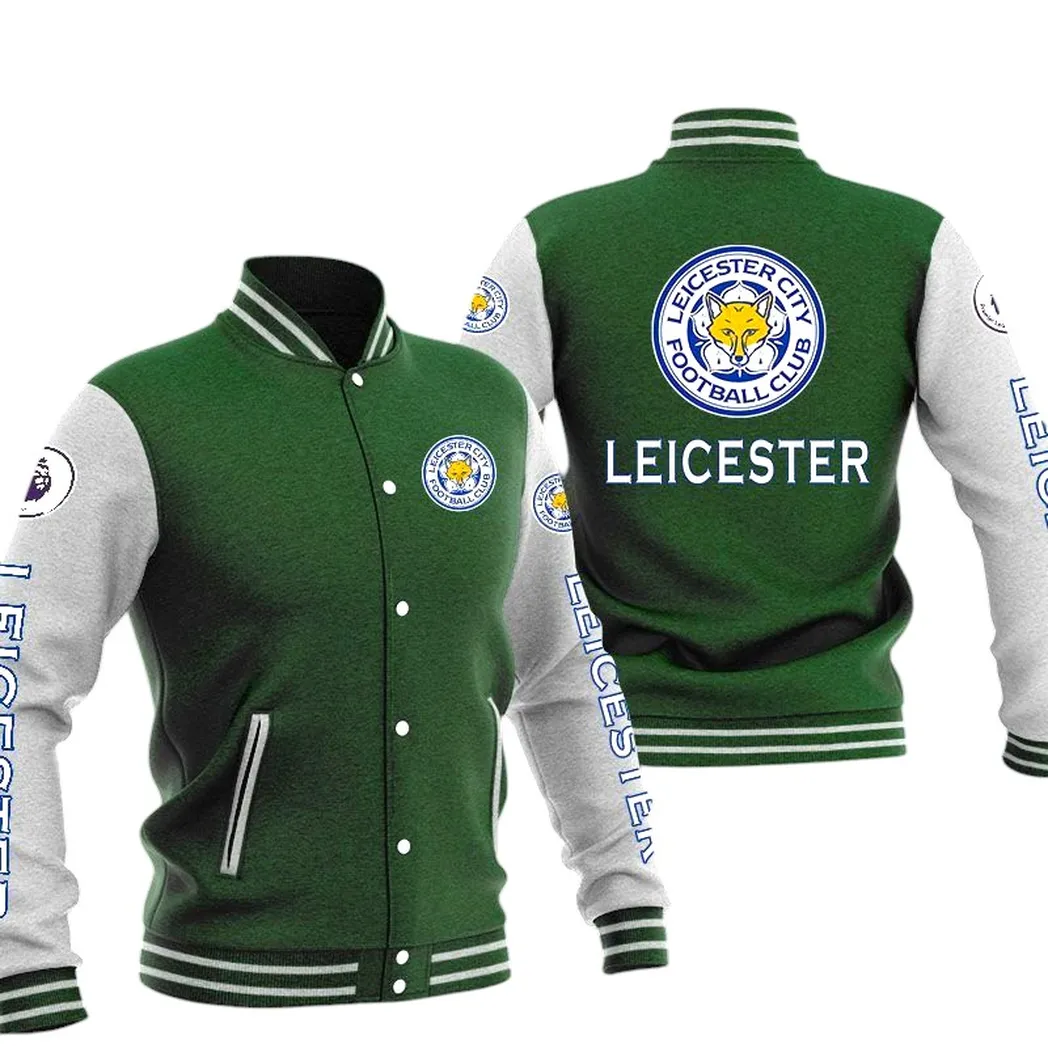 Leicester City EPL Baseball Jacket SPO1320015, Gift For Fan Leicester City - Green
