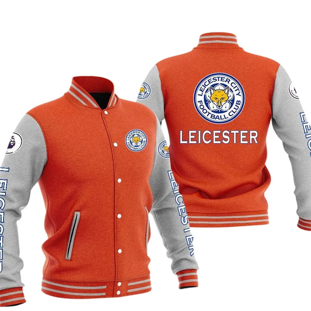 Leicester City EPL Baseball Jacket SPO1320015, Gift For Fan Leicester City - Orange