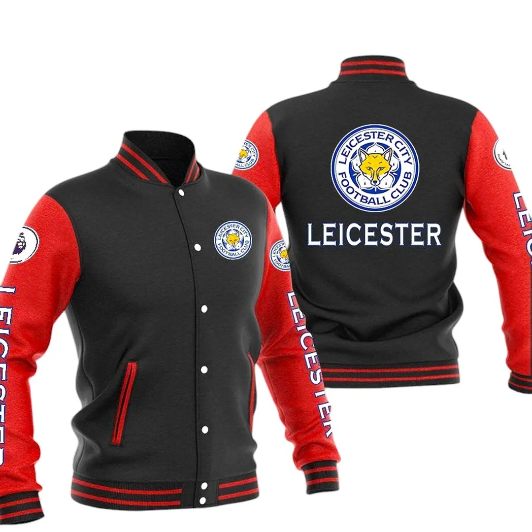 Leicester City EPL Baseball Jacket SPO1320015, Gift For Fan Leicester City - Red Black