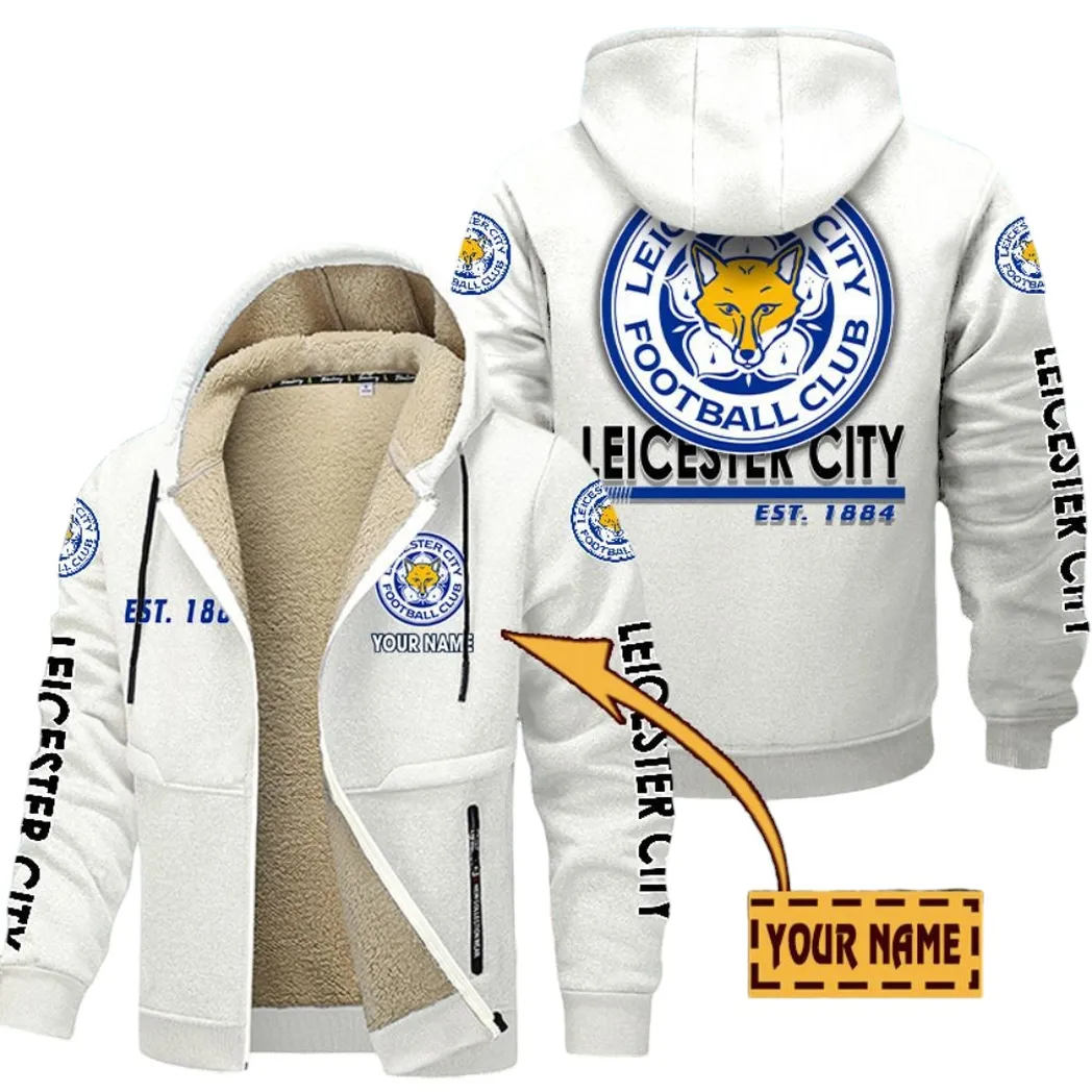 Leicester City EPL Lamb Fleece Thick Coat SPO0520017, Gift For Fan Leicester City - White