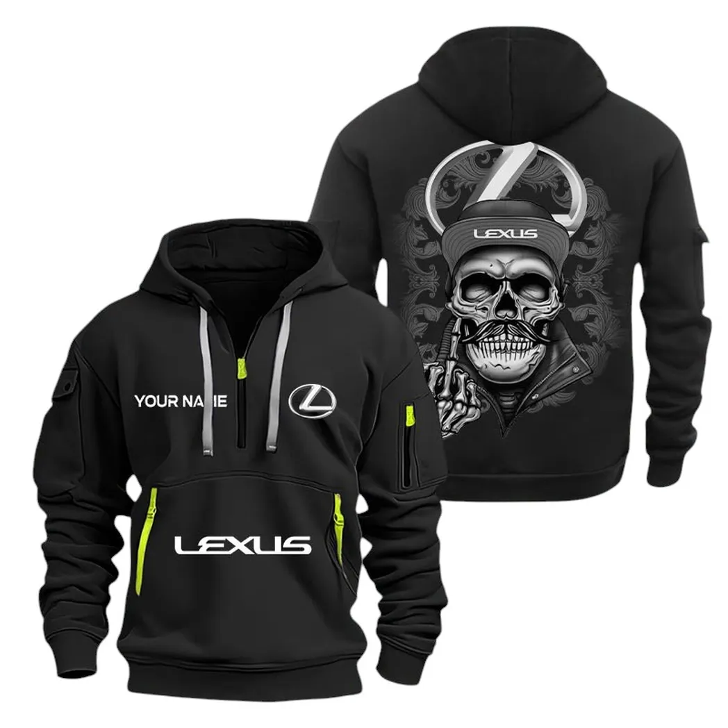 Lexus Half Zip Hoodie For Men, Gift For Lexus Fan CAR166022625159 - Black