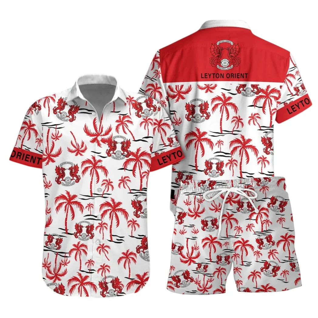 Leyton Orient Hawaiian Shirt Set For Men, All Over Print Hawaiian Shirt Set Leyton Orient EPL1204212541