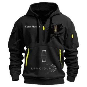 Lincoln Half Zip Hoodie CAR113021425837, Best Gift for Him, Husband, Boyfriend - Black