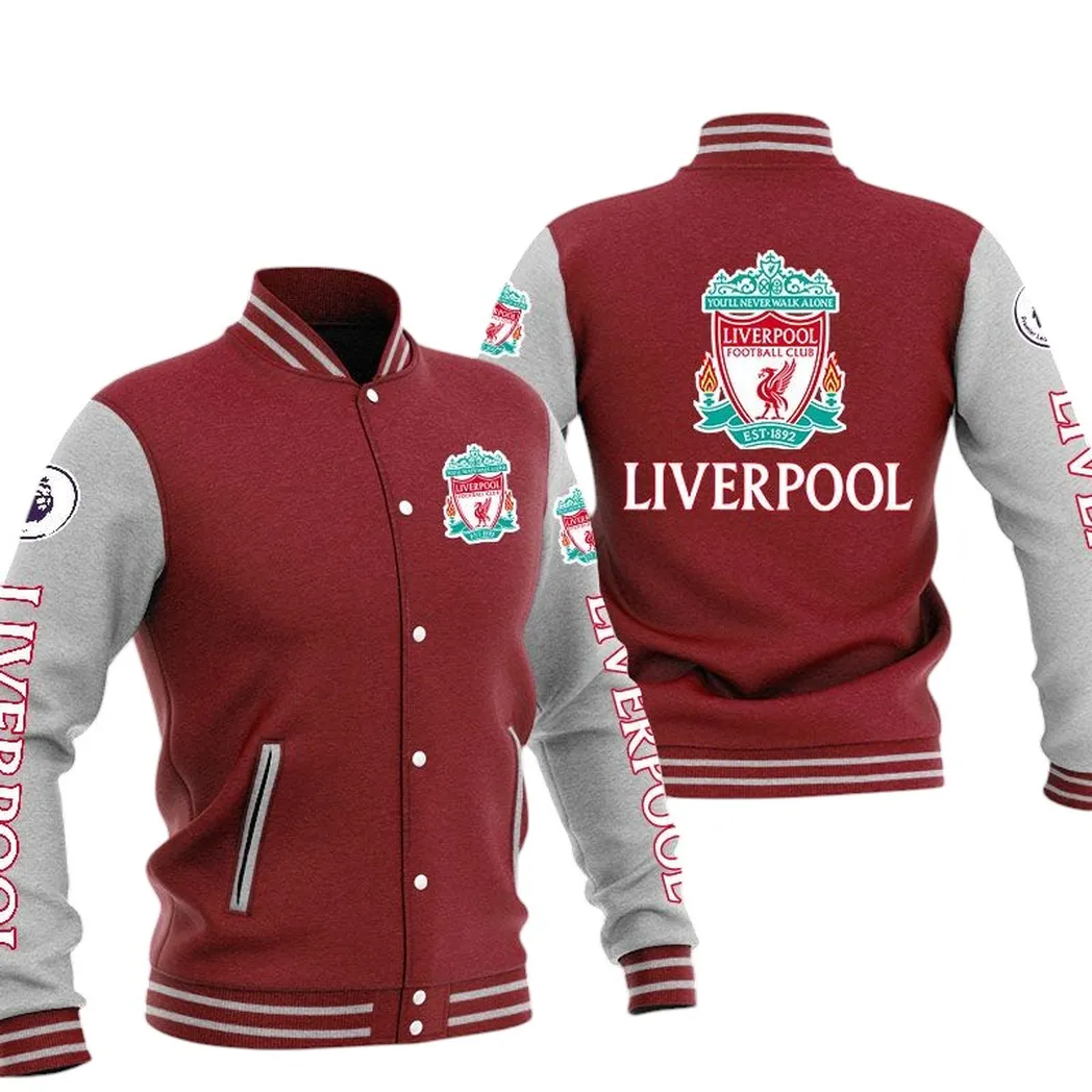 Liverpool  EPL Baseball Jacket SPO1320006, Gift For Fan Liverpool  - Burgundy