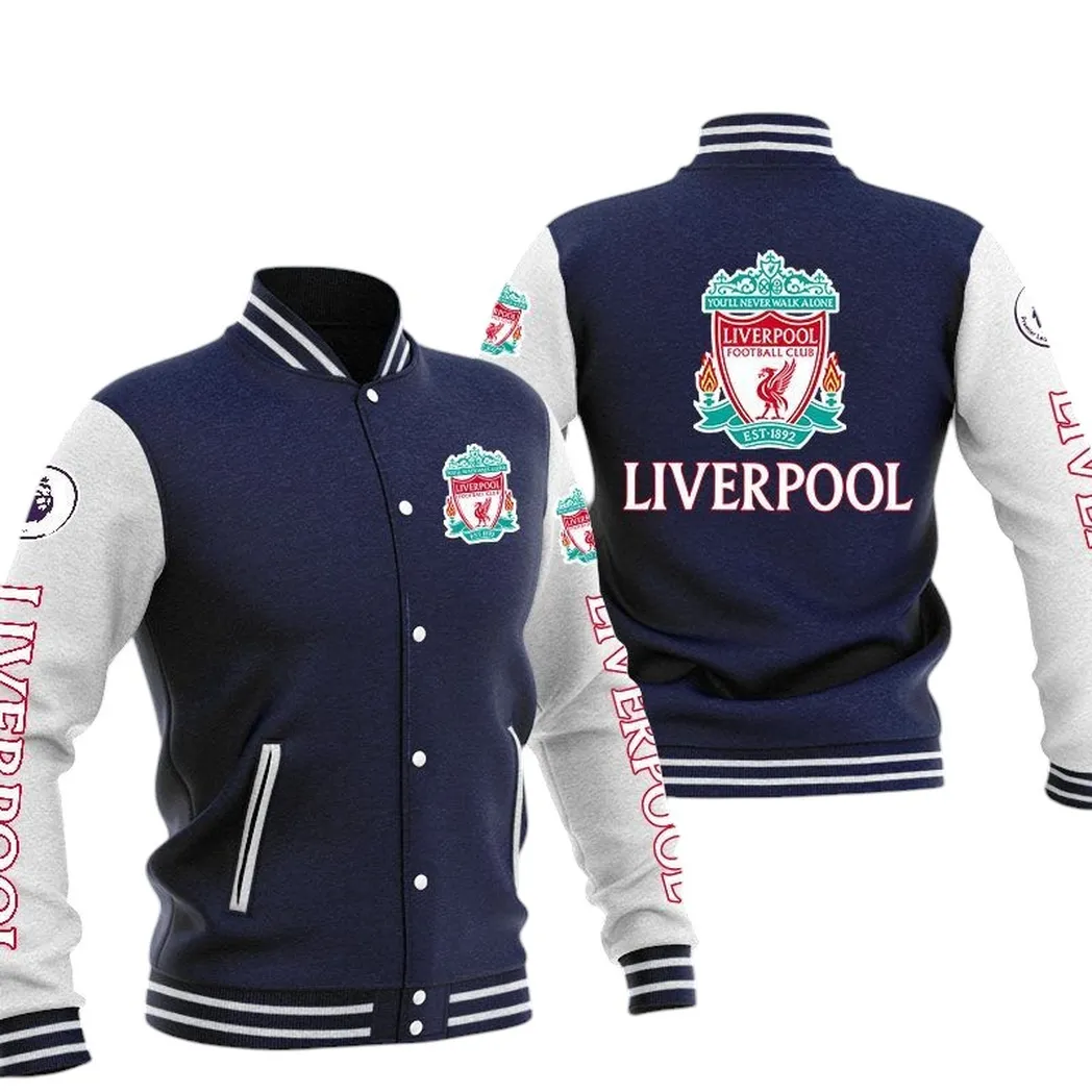 Liverpool  EPL Baseball Jacket SPO1320006, Gift For Fan Liverpool  - Navy