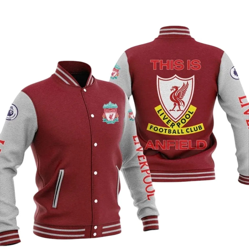 Liverpool  EPL Baseball Jacket SPO1320010, Gift For Fan Liverpool  - Burgundy