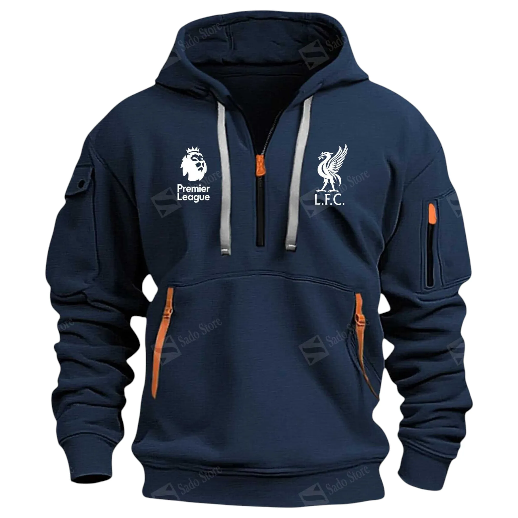 Liverpool Hoodie Half Zip Premier League Champions 2025 EPL40050825902 - Navy