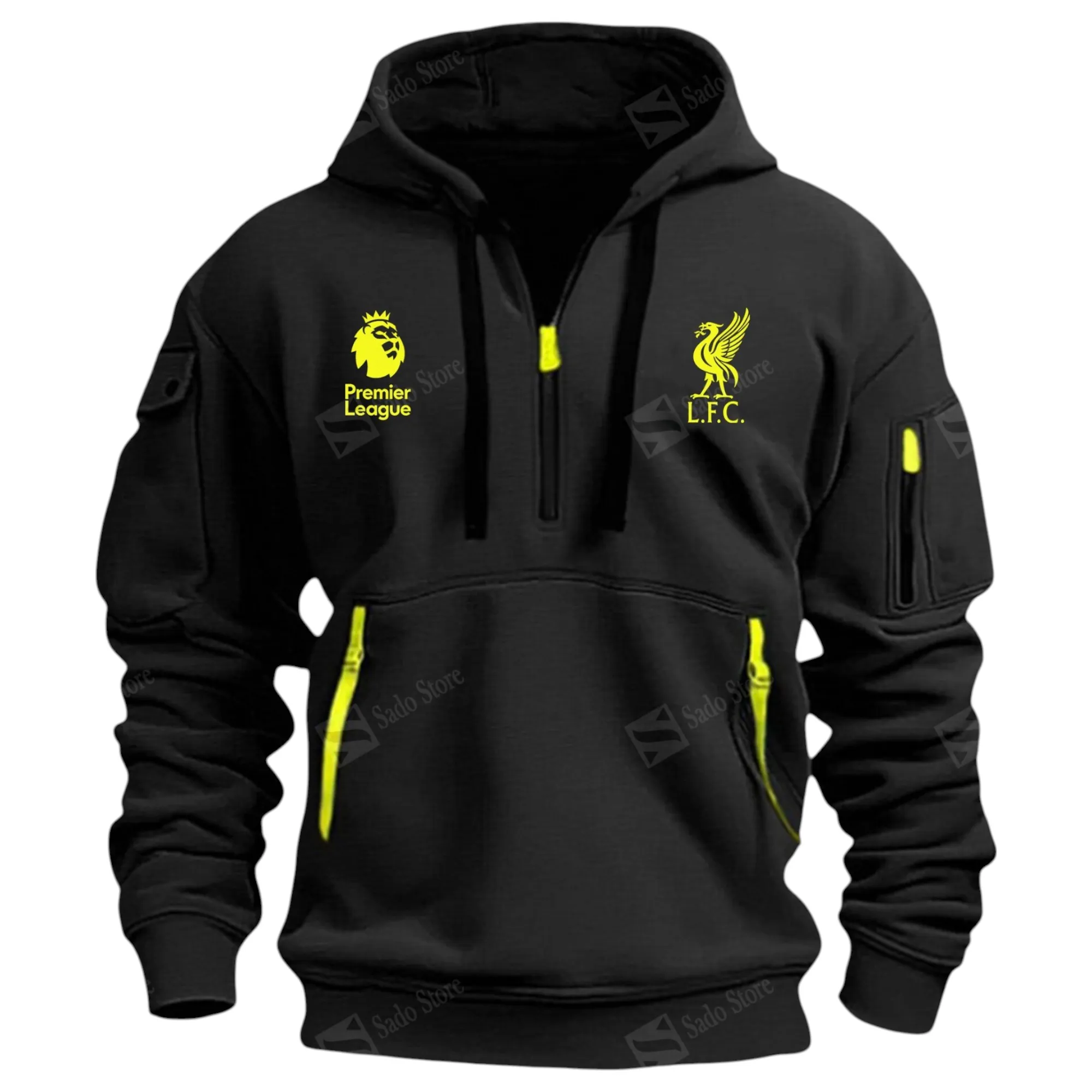 Liverpool Hoodie Half Zip Premier League Champions 2025 EPL40050825903 - Black