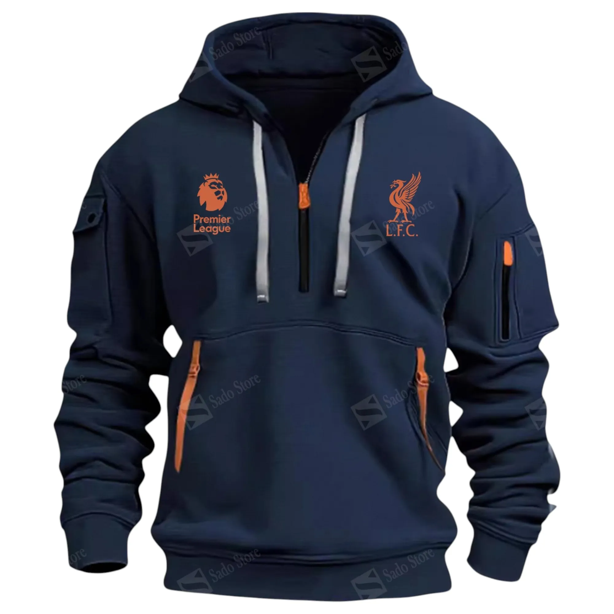 Liverpool Hoodie Half Zip Premier League Champions 2025 EPL40050825903 - Navy