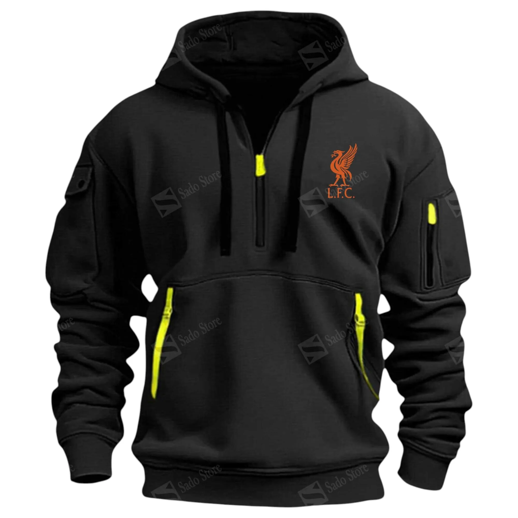 Liverpool Hoodie Half Zip Premier League Champions 2025 EPL40050825906 - Black