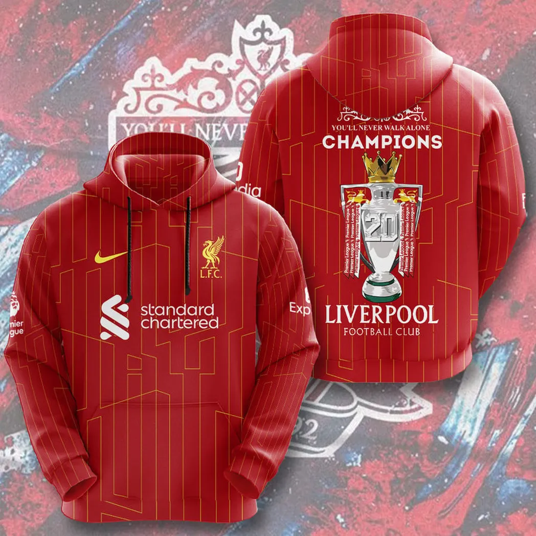 Liverpool Hoodie Premier League Champions 2025 Unisex Hoodie EPL29042825572