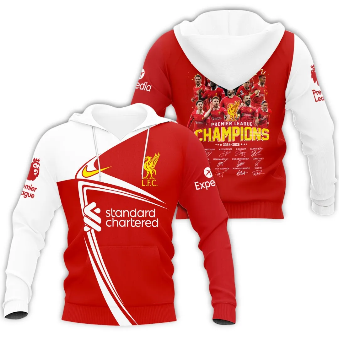 Liverpool Hoodie Premier League Champions 2025 Unisex Hoodie EPL38050525144