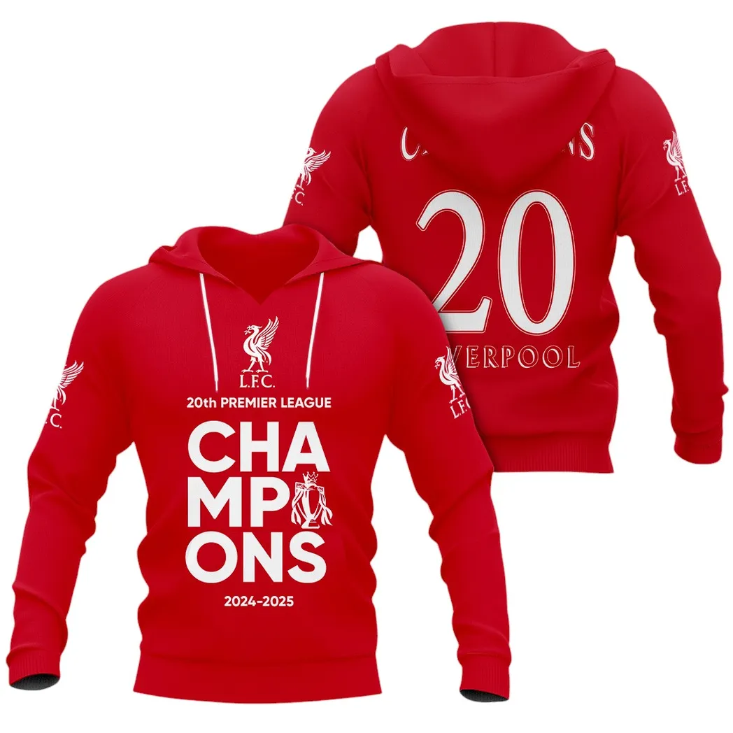 Liverpool Hoodie Premier League Champions 2025 Unisex Hoodie EPL4105062034