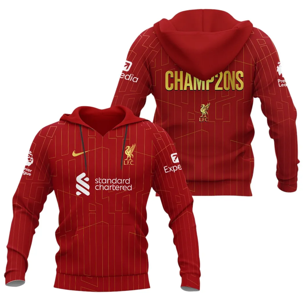 Liverpool Hoodie Premier League Champions 2025 Unisex Hoodie EPL4105062099