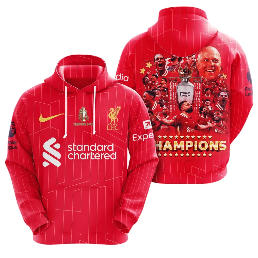 Liverpool Hoodie Premier League Champions 2025 Unisex Hoodie EPL4105062150