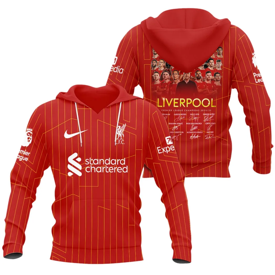 Liverpool Hoodie Premier League Champions 2025 Unisex Hoodie EPL4105062191