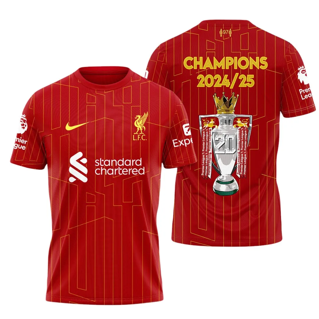 Liverpool T-Shirt Premier League Champions 2025 Unisex Shirts EPL38050525140