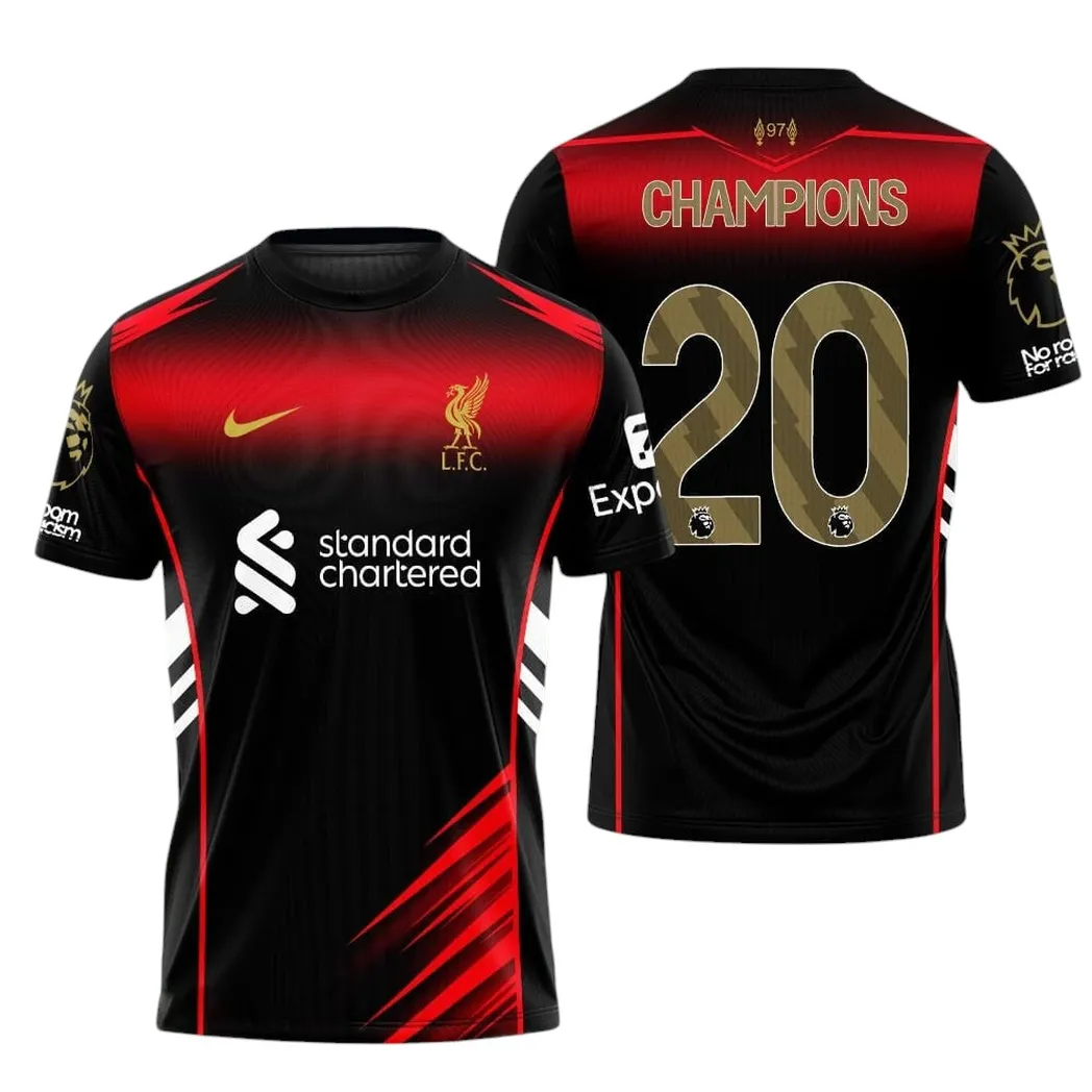 Liverpool T-Shirt Premier League Champions 2025 Unisex Shirts EPL38050525149
