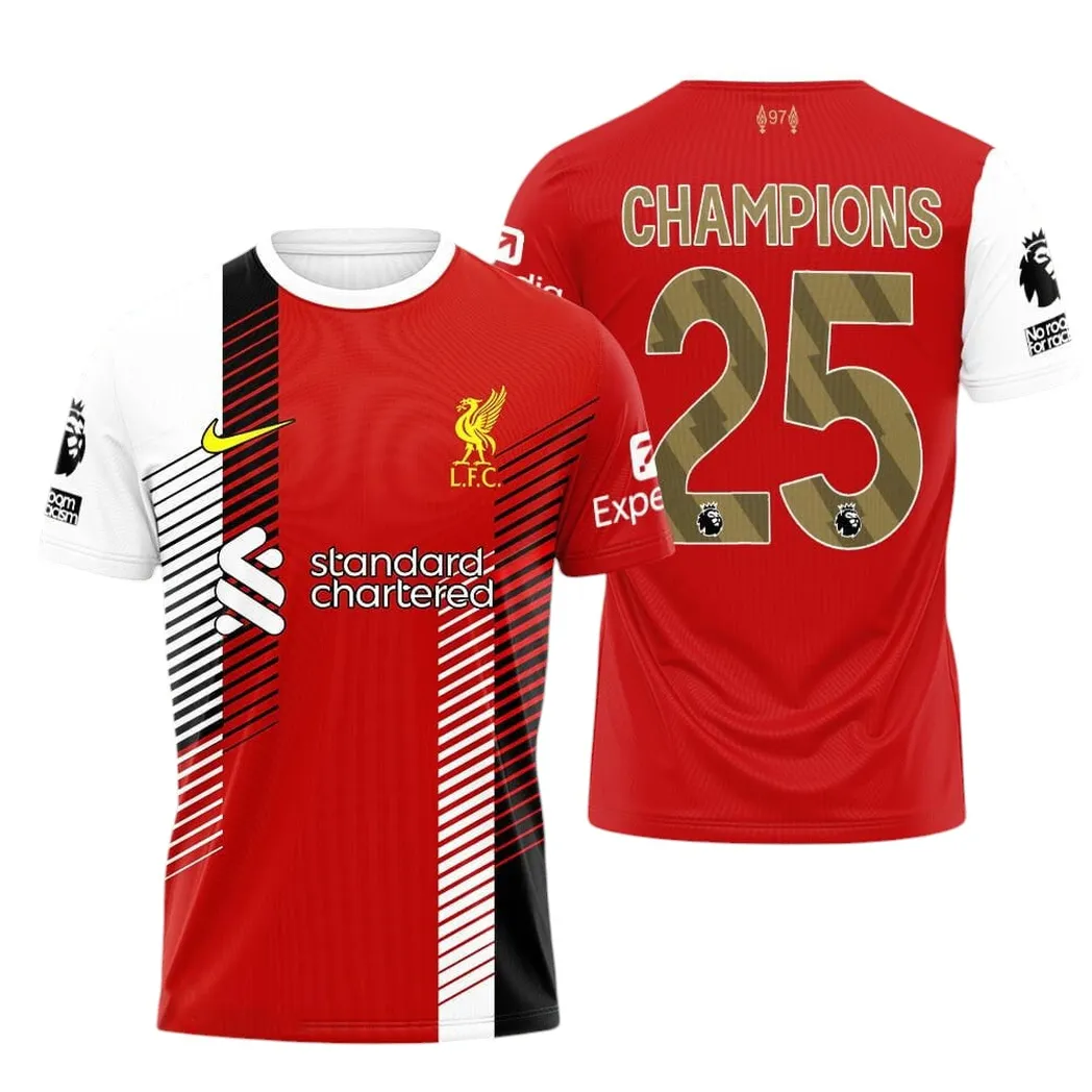 Liverpool T-Shirt Premier League Champions 2025 Unisex Shirts EPL38050525173