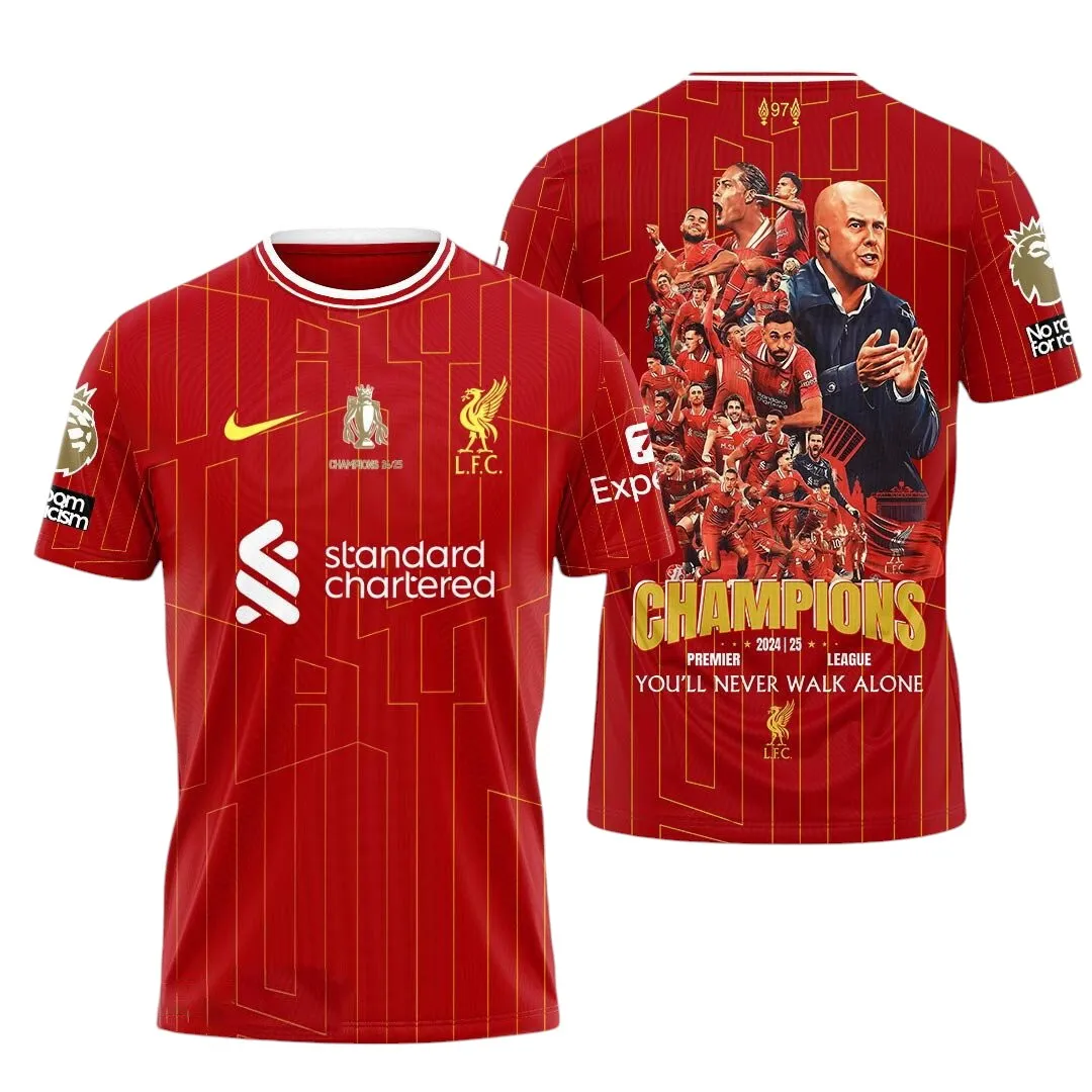 Liverpool T-Shirt Premier League Champions 2025 Unisex Shirts EPL38050525187