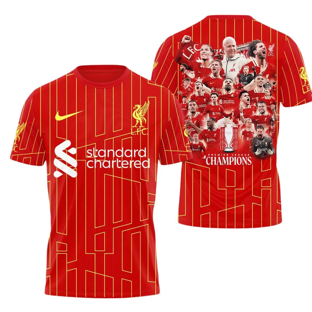 Liverpool T-Shirt Premier League Champions 2025 Unisex Shirts EPL38050525195