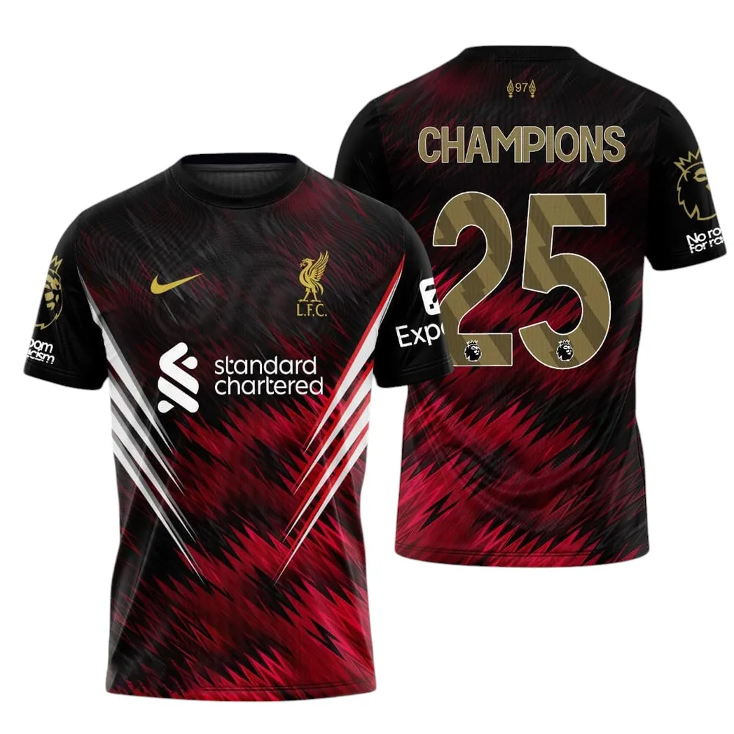 Liverpool T-Shirt Premier League Champions 2025 Unisex Shirts EPL38050525202