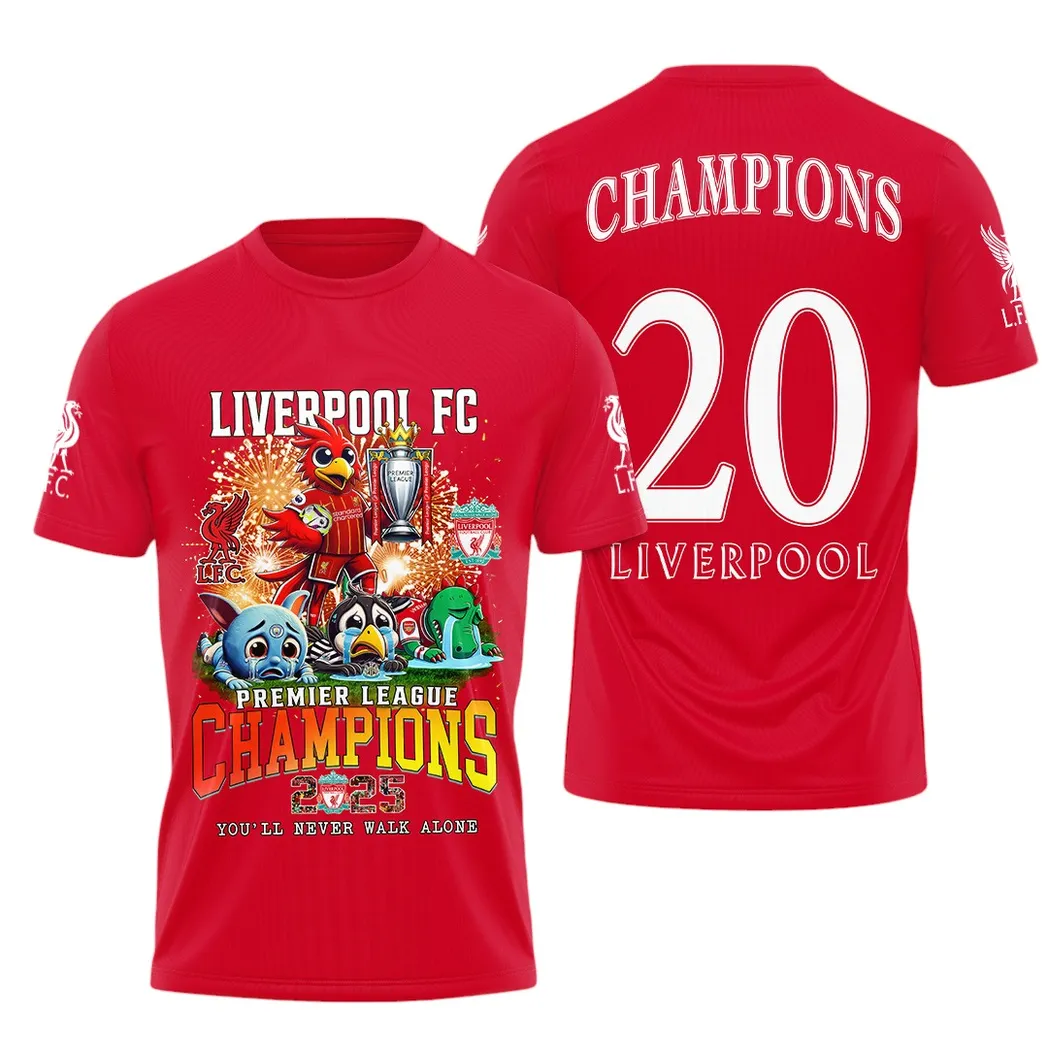 Liverpool T-Shirt Premier League Champions 2025 Unisex T-Shirt EPL4105062028