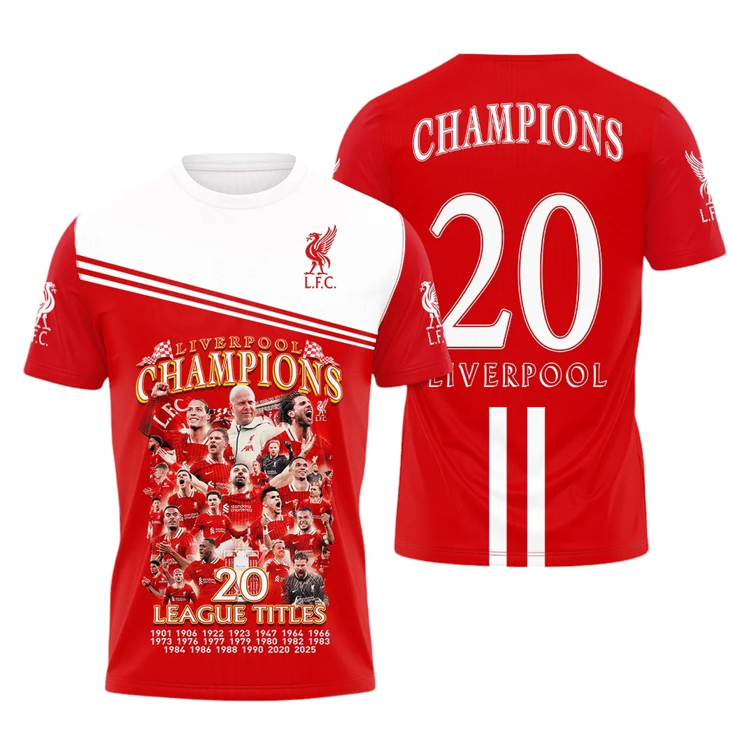 Liverpool T-Shirt Premier League Champions 2025 Unisex T-Shirt EPL4105062032