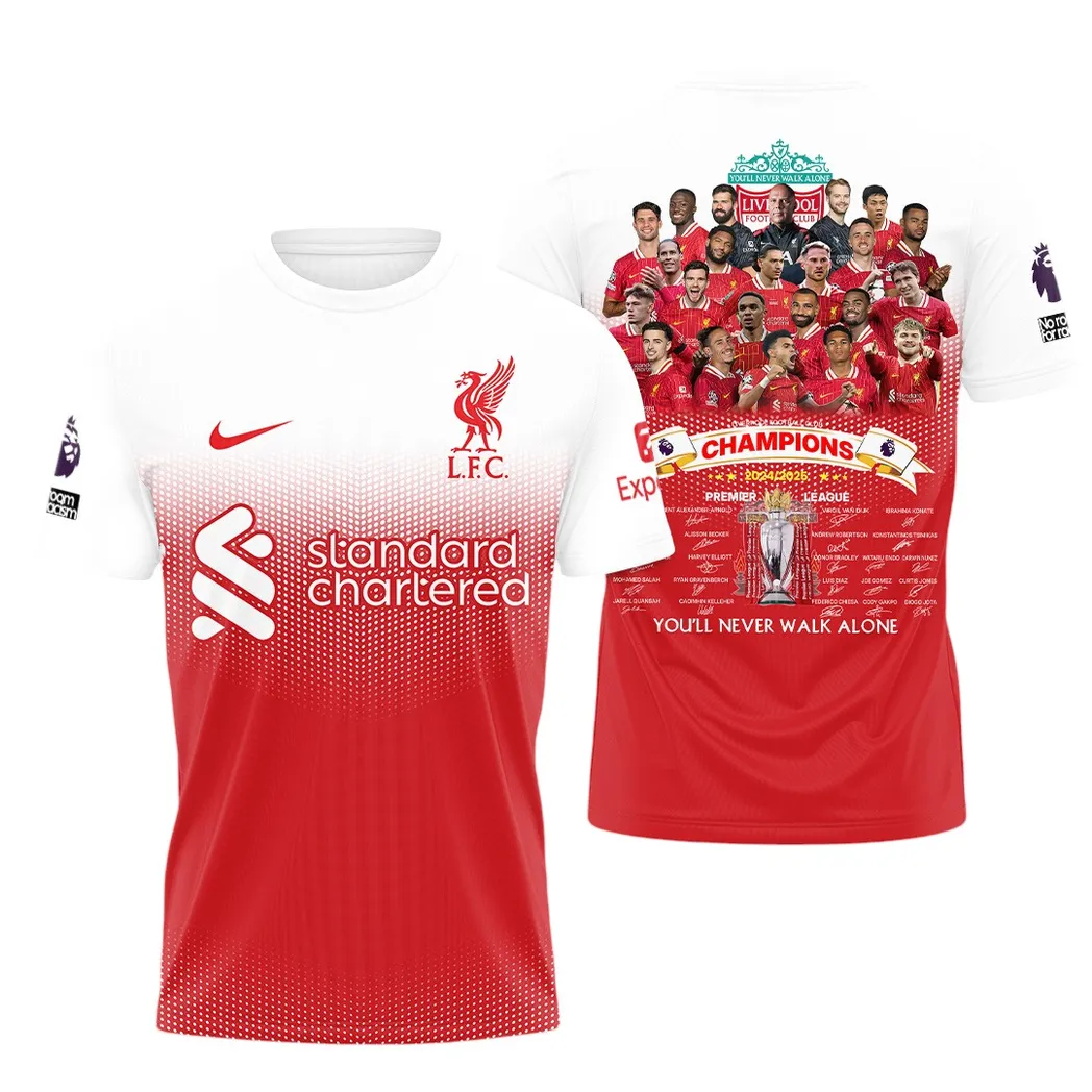 Liverpool T-Shirt Premier League Champions 2025 Unisex T-Shirt EPL4105062104