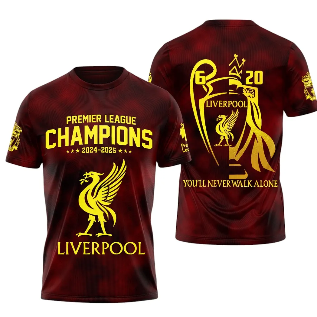 Liverpool T-Shirt Premier League Champions 2025 Unisex T-Shirt EPL4105062108