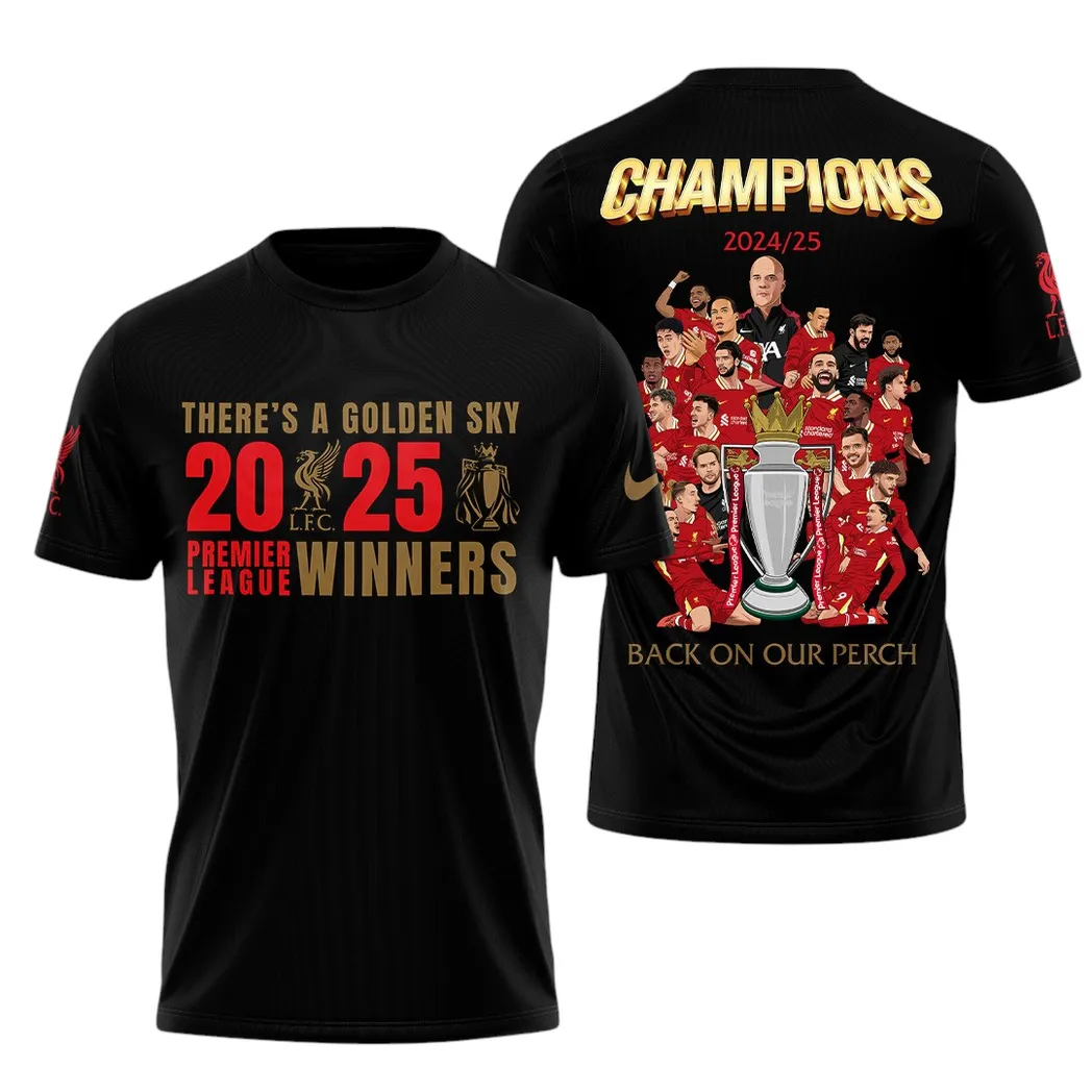 Liverpool T-Shirt Premier League Champions 2025 Unisex T-Shirt EPL4105062148