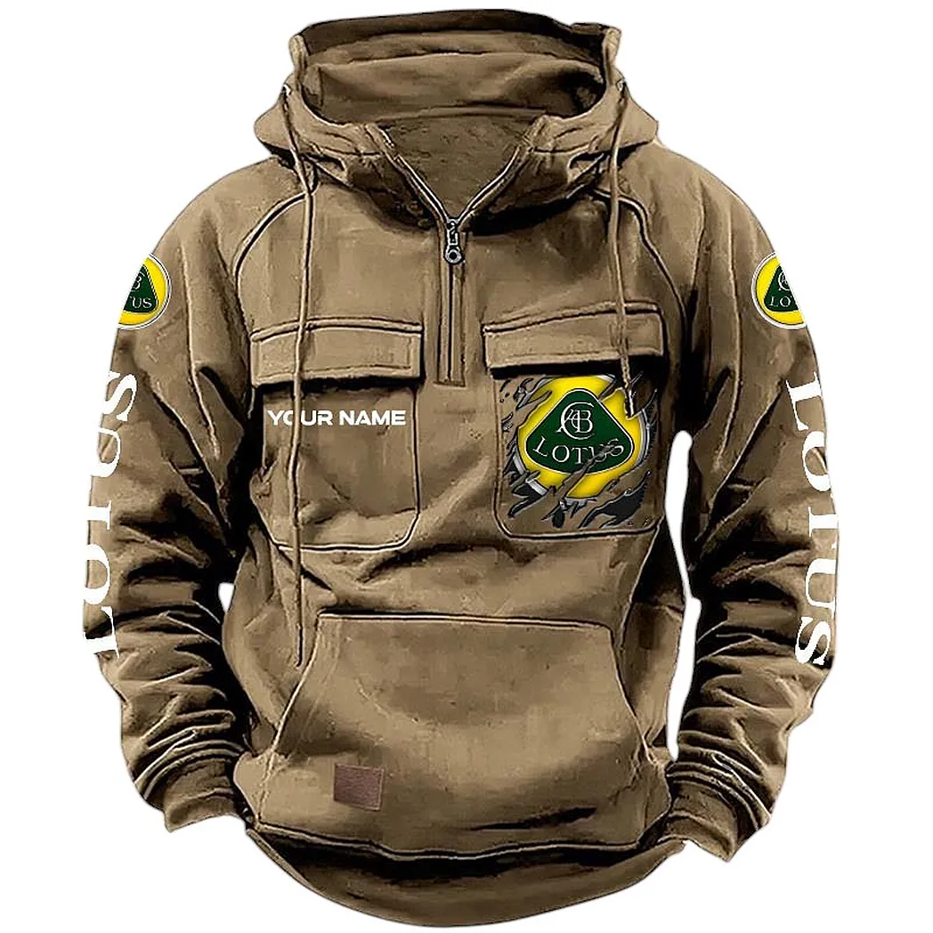Lotus Cars Hoodie Tactical Quarter Zip, Gift For Lotus Cars Lovers CAR164022425184 - Khaki