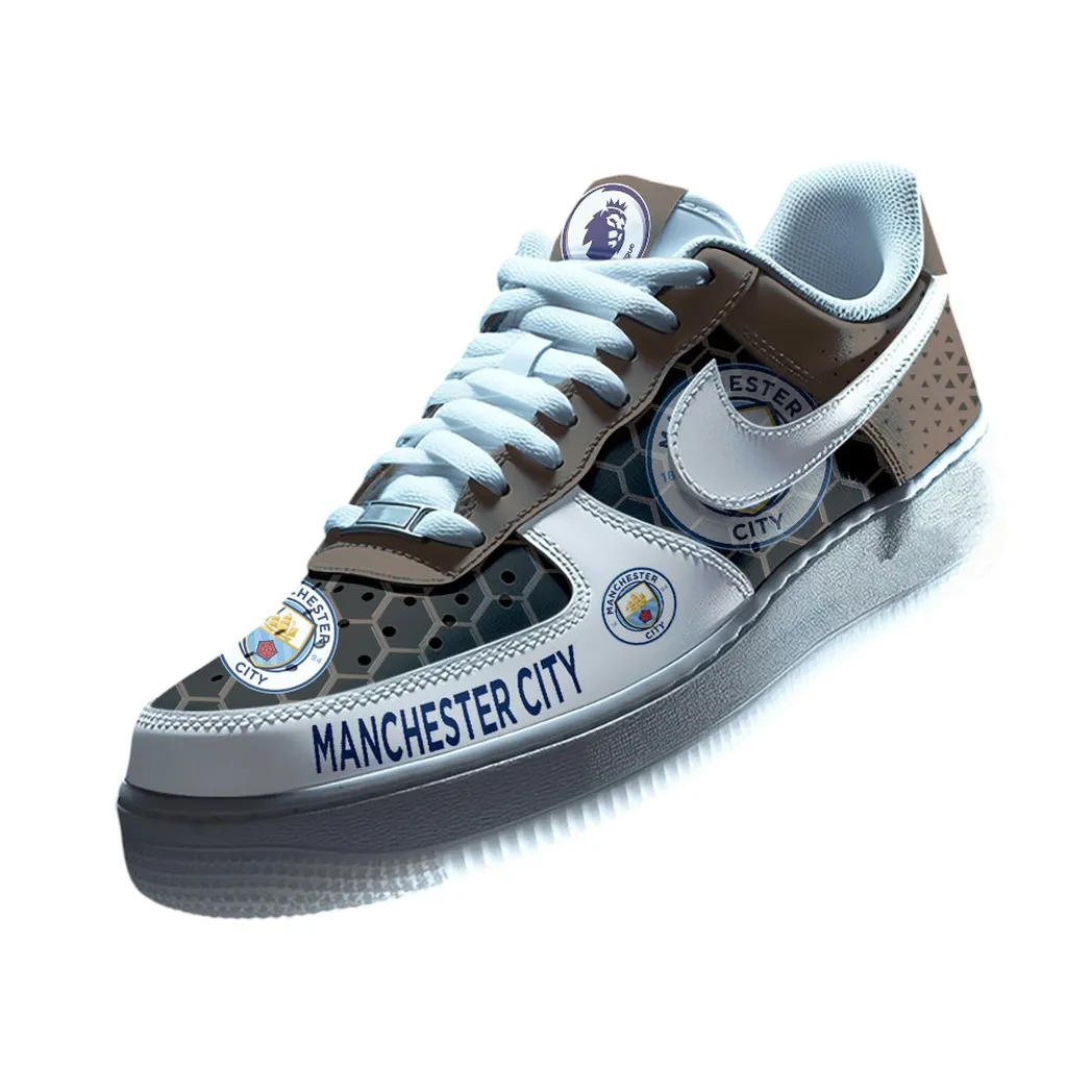 Manchester City EPL Air Low-Top Sneakers SPO2020003, Gift For Fan Manchester City - Brown