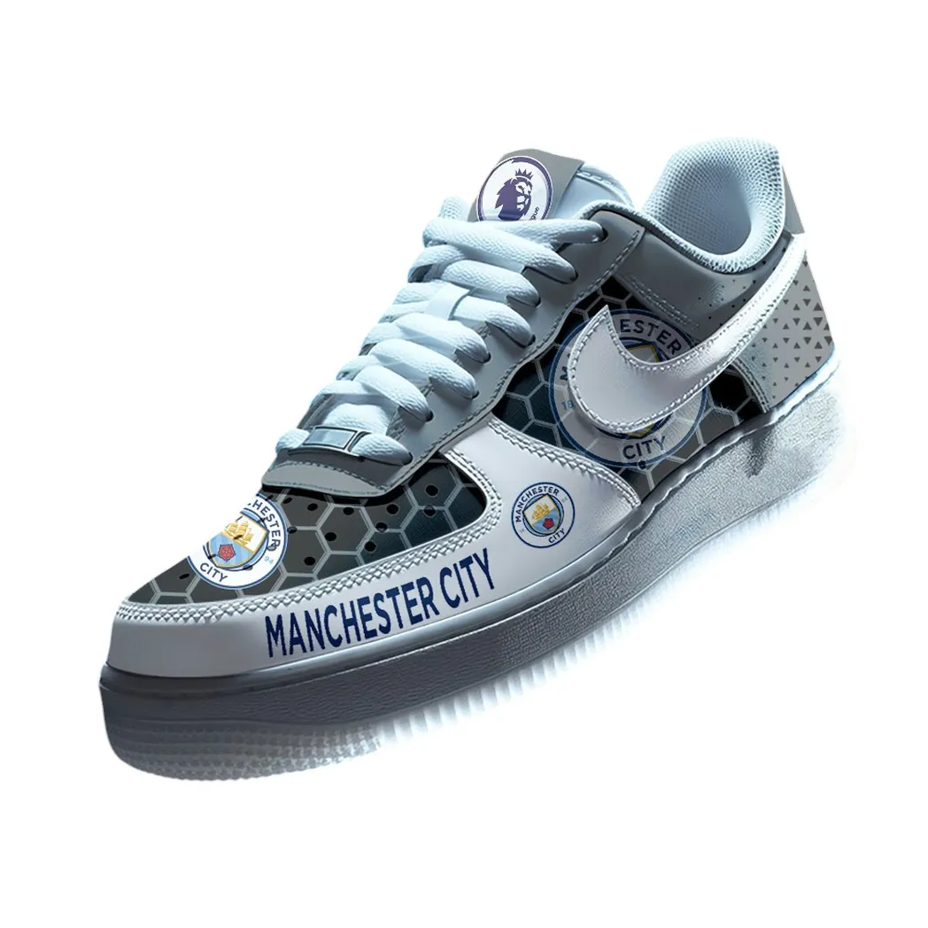 Manchester City EPL Air Low-Top Sneakers SPO2020003, Gift For Fan Manchester City - Gray