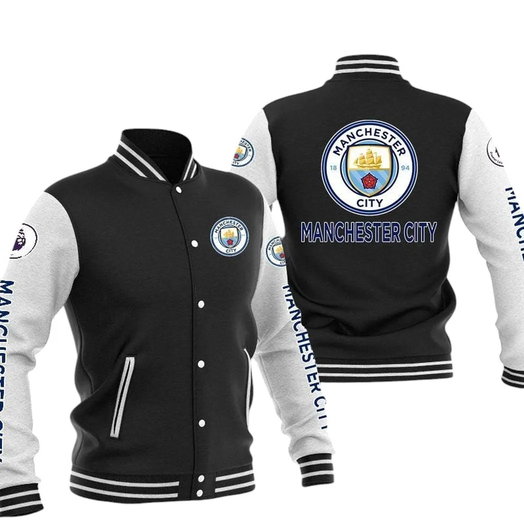 Manchester City EPL Baseball Jacket SPO1320009, Gift For Fan Manchester City - Black